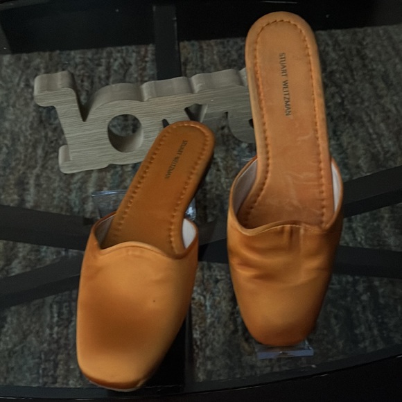 Stuart Weitzman Satin Muletown Mules Size 8.5 - Picture 3 of 7